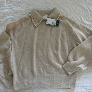 NWT Ivory H&M Pearl EDGE Sweater NWT